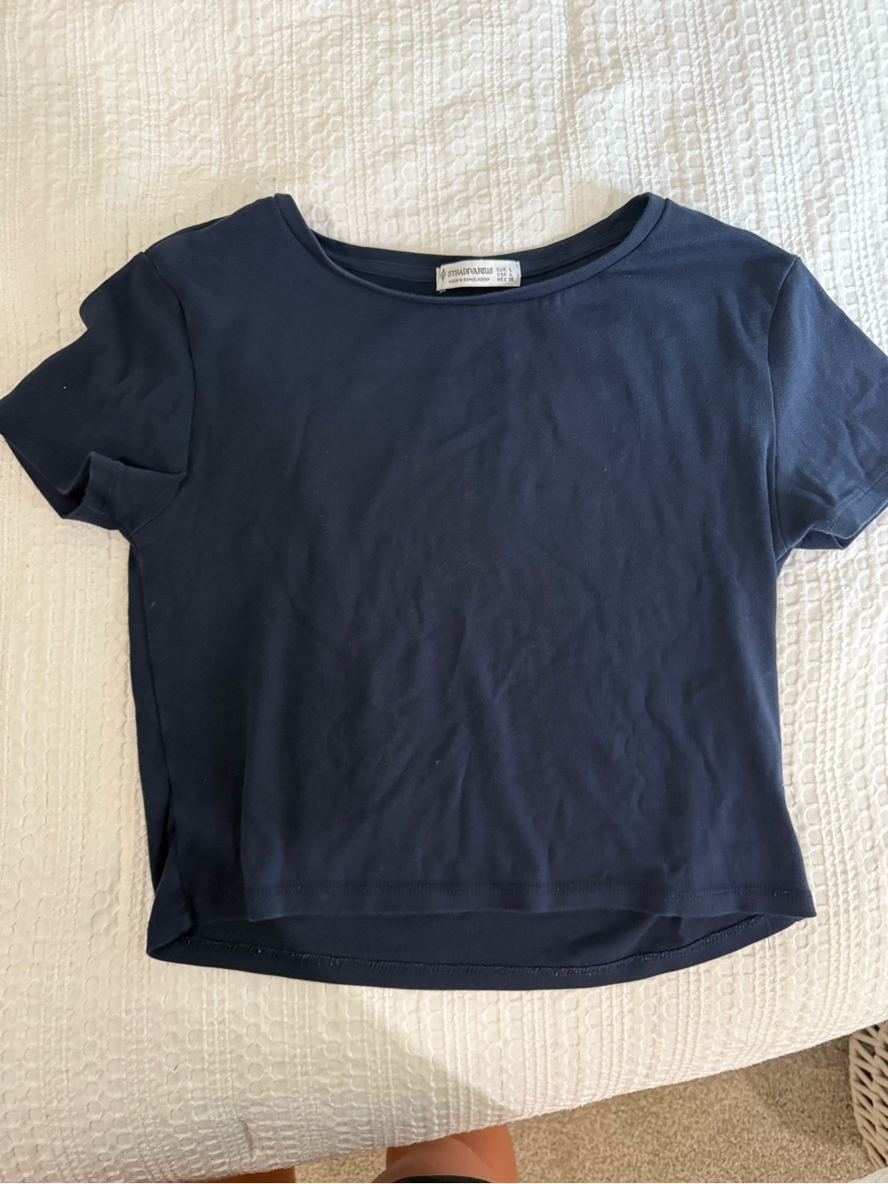 stradivarius Navy Blue Short Sleeve Tee
